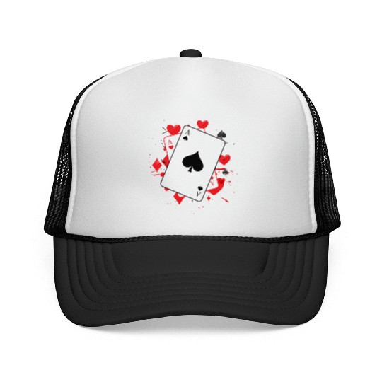 Ace of Spades Playing Card Trucker Caps