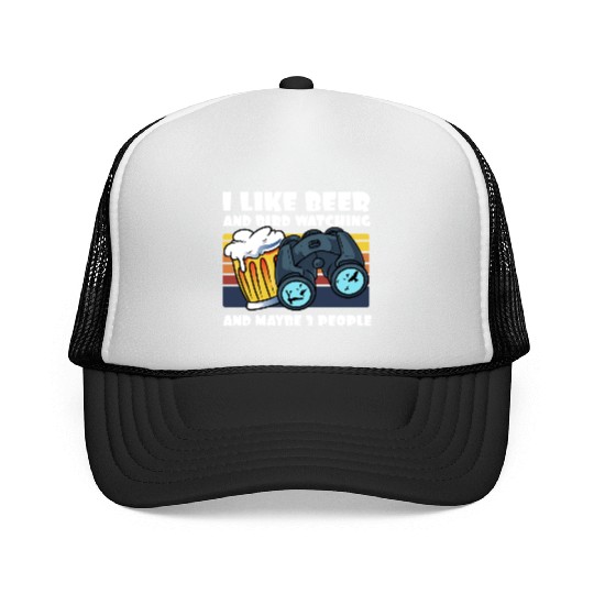 Birdwatching I Like Beer Binoculars Ornithologist Trucker Caps