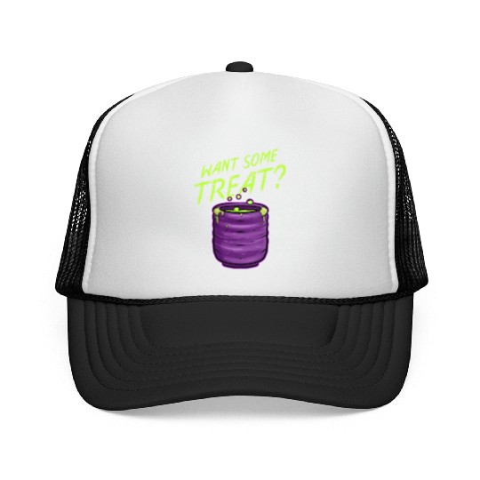 Want Some Treat Pot Of Green Witch Tea Slime Trucker Caps