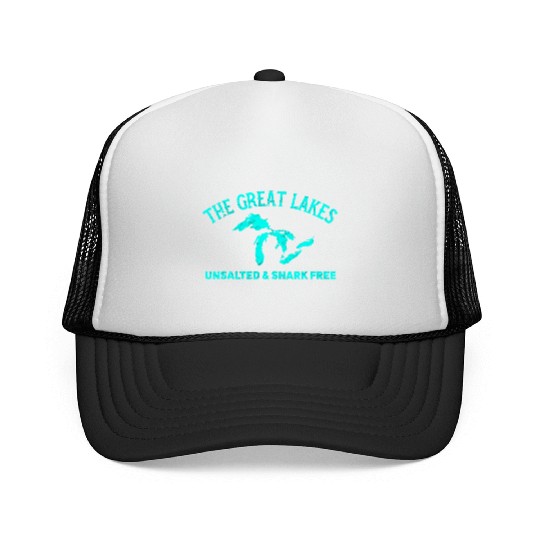 The Great Lakes Unsalted & Shark Free Michigan Vin Trucker Caps