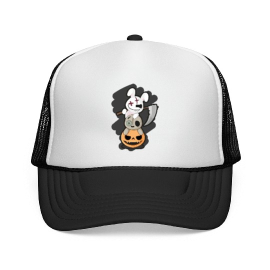 Grim Reaper Killer Bunny - Halloween Trucker Caps