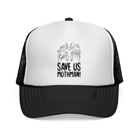Halloween Mothman Mythical Line Art Beast Monster Trucker Caps