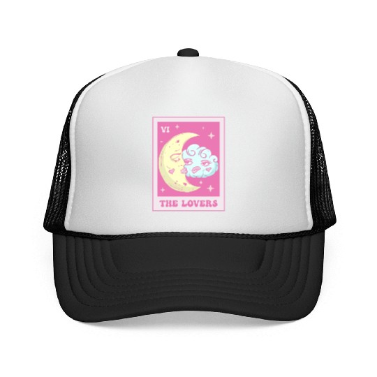 Coquette Aesthetic Pink Tarot Card The Lovers Trucker Caps