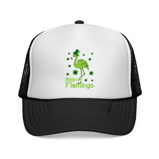 Irish Flamingo Lover Funny St Patricks Day Trucker Caps