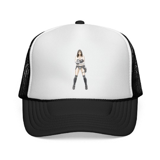 Illustration Logo - Cyberpunk Girl Trucker Caps