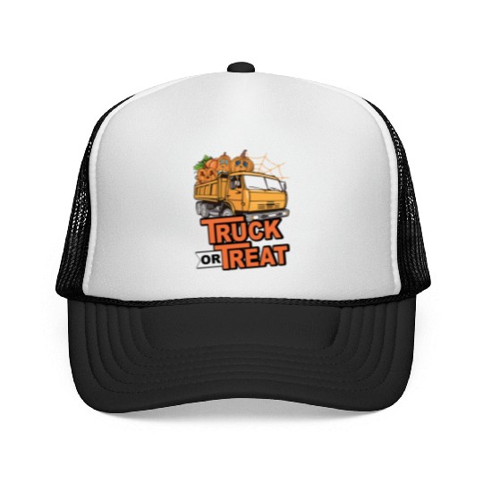 Funny Halloween Truck Or Treat Pumpkins Toddler Trucker Caps