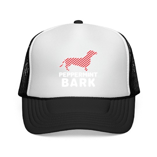 Christmas Dog Peppermint Bark Dachshund Funny Trucker Caps