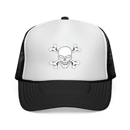 Plain Vintage Skull And Crossbones Trucker Caps