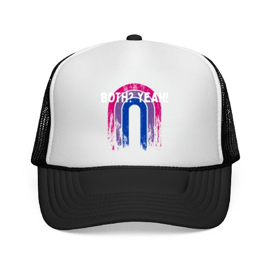 Both Yeah Bisexual LGBTQ Bi Pride Asexual Sayings Trucker Caps