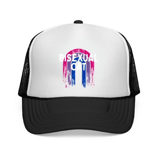 Bisexual Cat Bi LGBTQ Bi Pride LGBT Funny Animal Trucker Caps