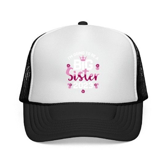Big Sis 2023 - Big Sister Baby Family Birth Girl Trucker Caps