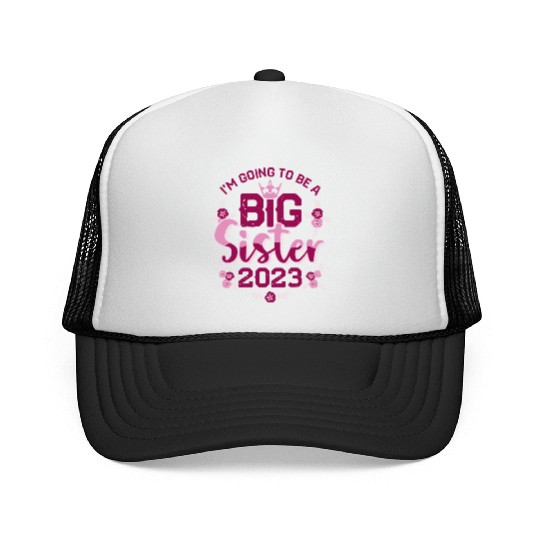 Big Sis 2023 - Big Sister Baby Family Birth Girl Trucker Caps
