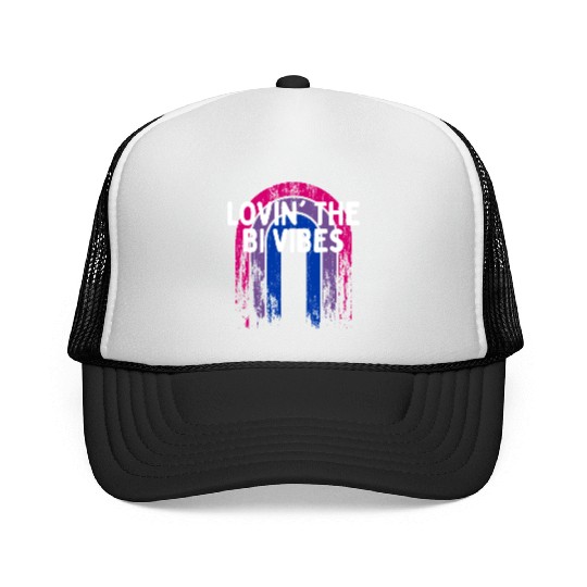 Lovin' the Bi Vibes Bisexual LGBTQ Bi Pride LGBT Trucker Caps