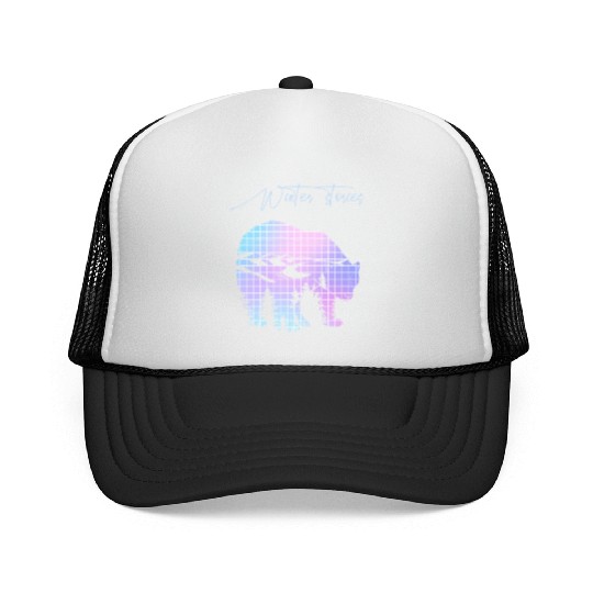 Winter stories Bear Trees Pastel Rainbow Trucker Caps