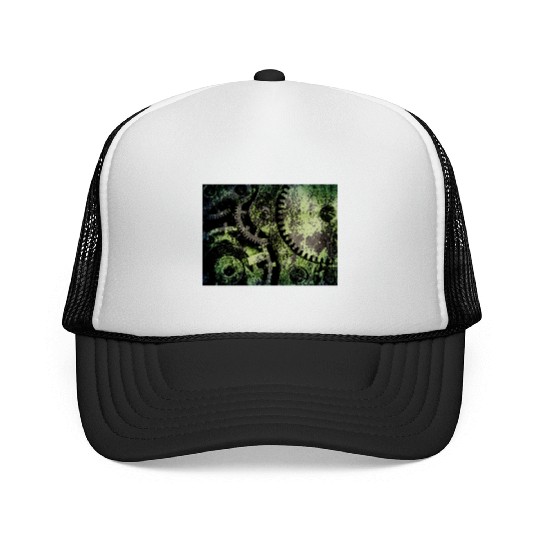 Clock Mechanism Copper Oxide Steampunk Abstract Trucker Caps