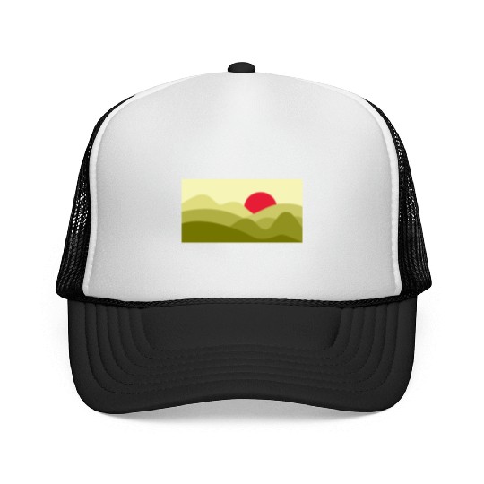 Minimalist Sun Lime Green Trucker Caps