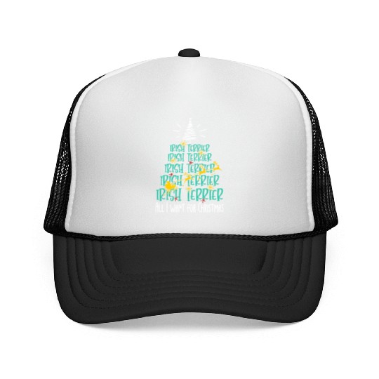 Irish Terrier Christmas Dog breed Christmas Tree Trucker Caps