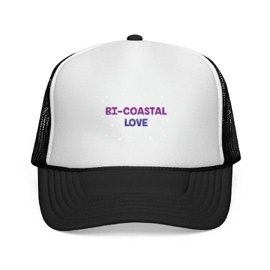 Bi Coastal Love Bisexual Couples Bi Pride Lovers Trucker Caps