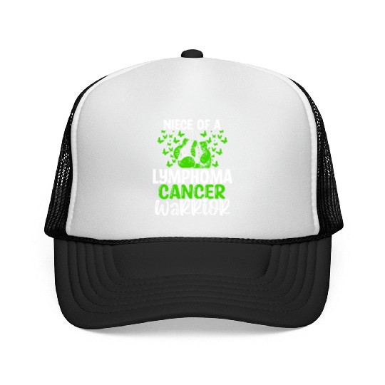 Lymphoma Cancer Awareness Niece Aunt Uncle Trucker Caps