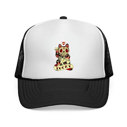 lucky cat Skull Candy Trucker Caps