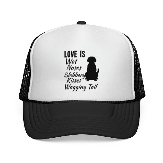 Black Labrador Retriever I Love My Dog Black Lab Trucker Caps