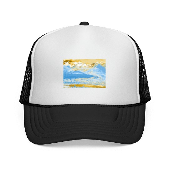 Golden Blue Mountain Lake Trucker Caps