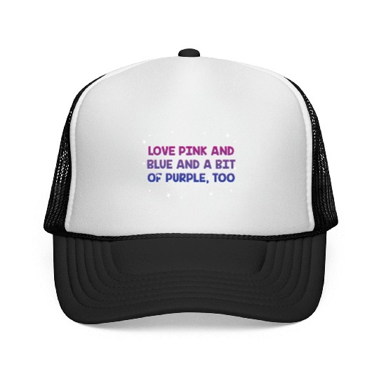 Pink Blue and a Bit of Purple Bisexual LGBTQ Bi Trucker Caps