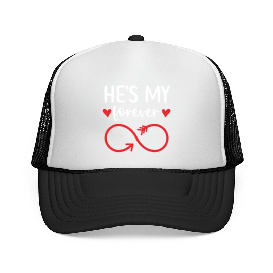 He's My Forever Wedding Anniversary Marriage Trucker Caps
