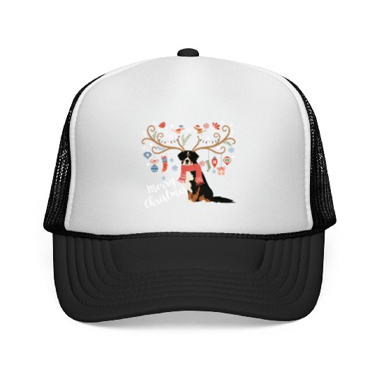 Bernese Mountain Dog Christmas Trucker Caps