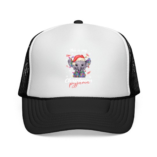 Winter Christmas Pyjama Elephant Trucker Caps