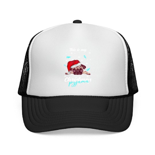 Winter Christmas Pyjama Pug Trucker Caps