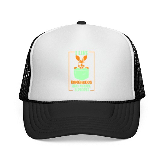 I Like Kangaroos And Maybe 3 People Lover Kangaroo Trucker Caps