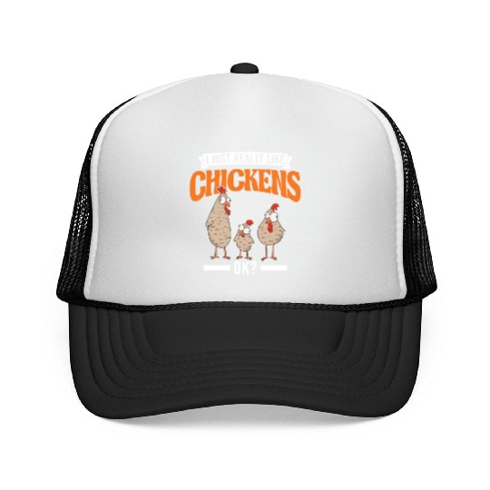 I Just Really Like Chickens Ok Chicken Trucker Caps