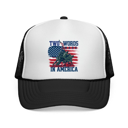 U S Army Veteran Flag 2 Trucker Caps