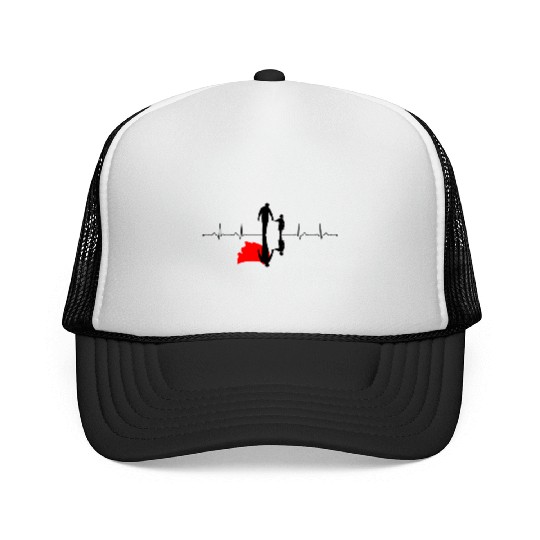 Heartbeat dad real super hero Trucker Caps