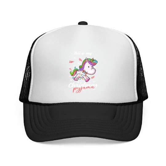Winter Christmas Pyjama Unicorn Trucker Caps