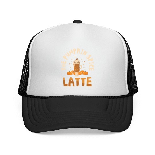 Pumpkin Spice Latte Halloween Coffee Lover Tarot Trucker Caps