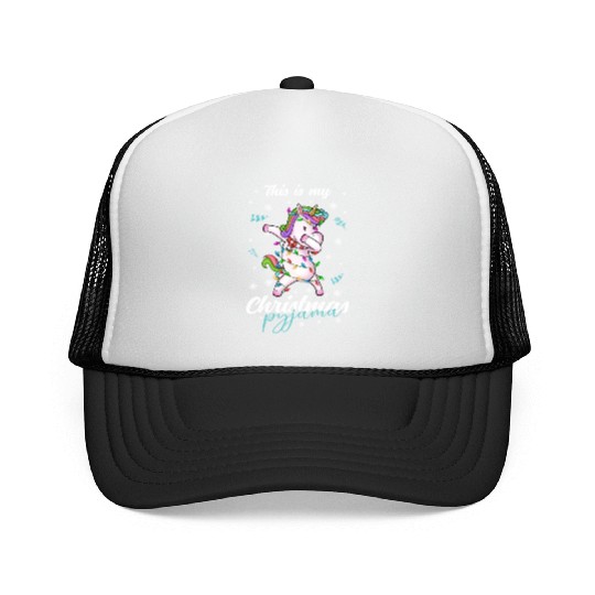 Winter Christmas Pyjama Unicorn Trucker Caps