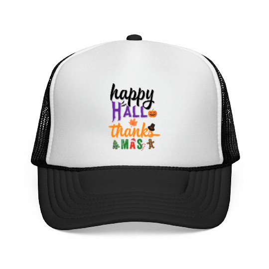 Happy Hallothanksmas Trucker Caps