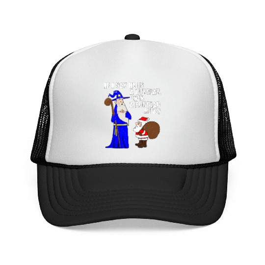 He Is A Burglar Funny Santa Claus Christmas Nerd Trucker Caps