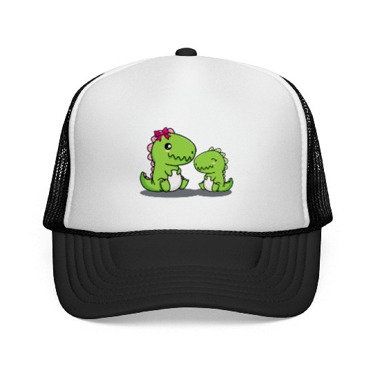 Big sister dino t-rex dinosaur sibling baby girls Trucker Caps