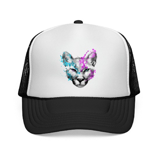 Dramabite mountain lion Trucker Caps