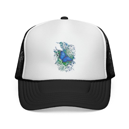 Royal blue monarch butterfly retro 70's animal Trucker Caps