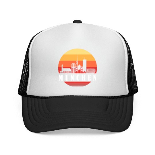 Munich Retro Skyline Trucker Caps