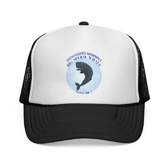 Mammals Endangered Big Sperm Whale Trucker Caps