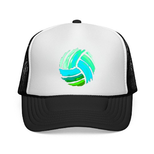 Volleyball Blue Green Ball Forns Trucker Caps