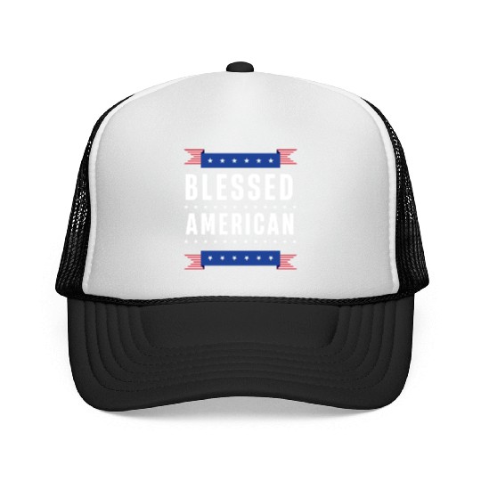 Blessed American USA US Patriotic America Trucker Caps