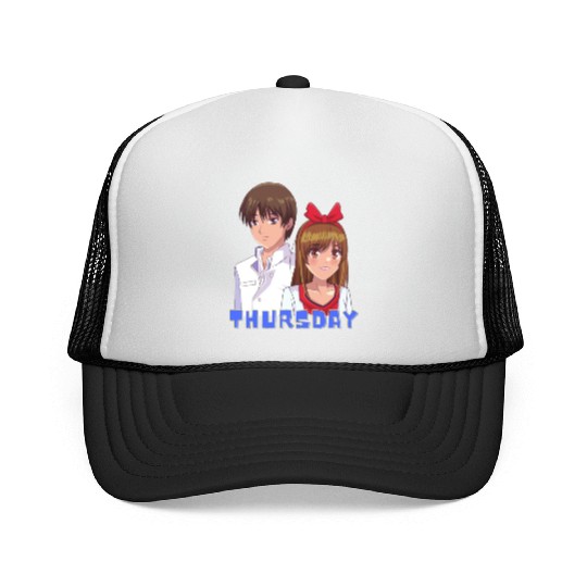 Anime Boy and Girl Day of The Week Thursday Trucker Caps