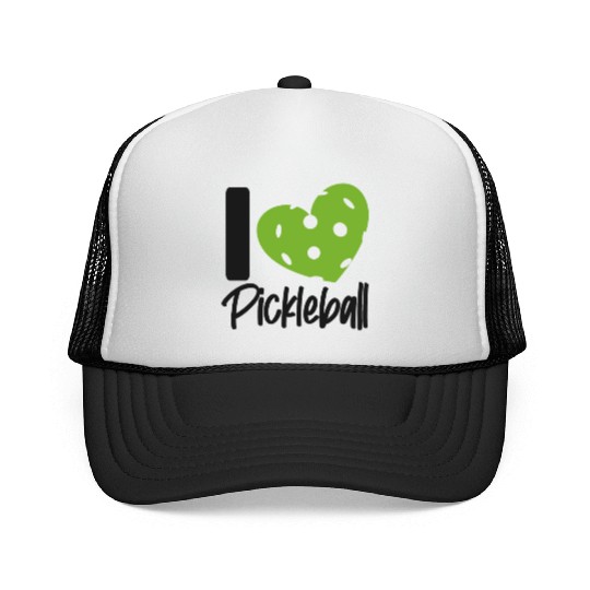 Pickleball Heart I Love Pickleball Trucker Caps