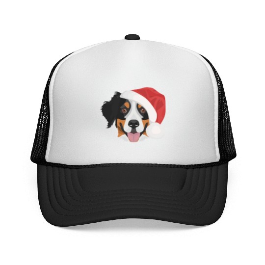 Bernese Mountain Dog Merry Christmas Trucker Caps